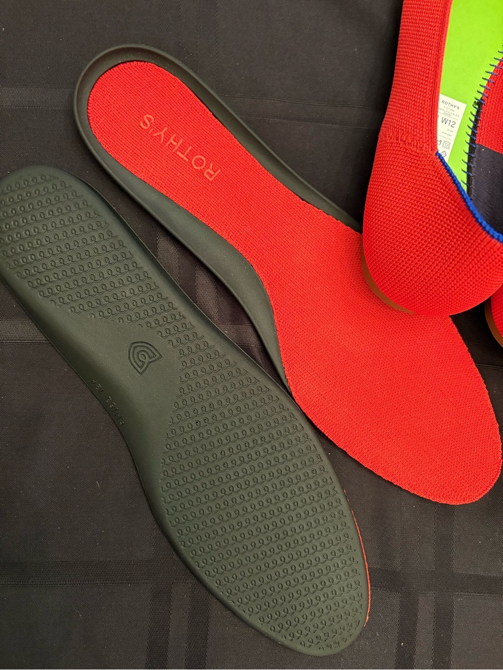 Rothy's Glamour Red Ballet Flats with Bow 12M fits 11 - Picture 4 of 8